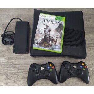 Microsoft Xbox 360 S 250GB Black Console (NTSC) 2 Remotes And A Game Lot